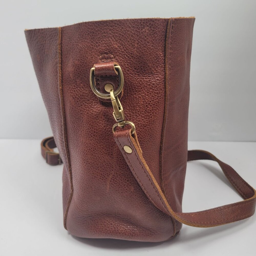 Portland Leather Co Women's Brown Leather Crossbody Bag - Picture 3 of 12